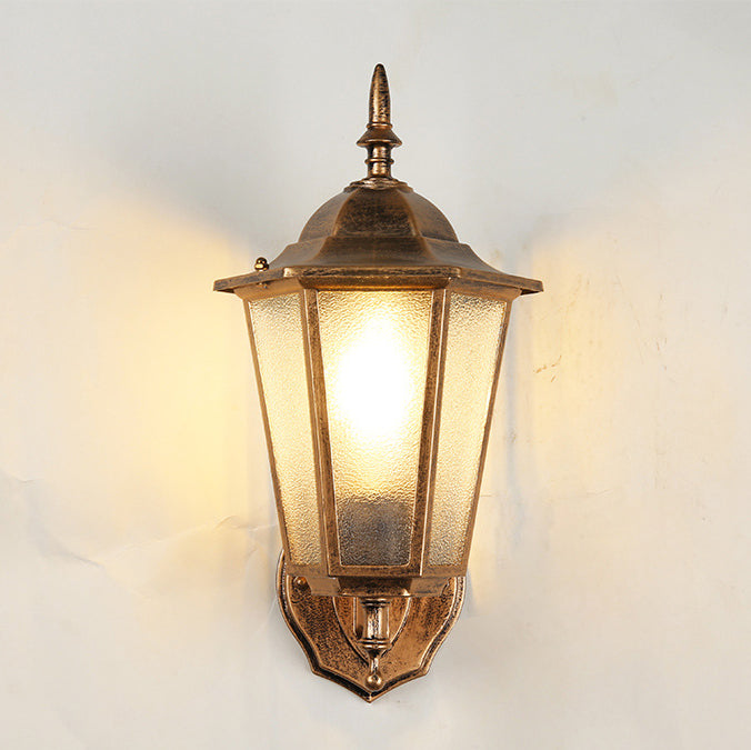 Hexagonal Aluminum Frame Frosted Outdoor Light