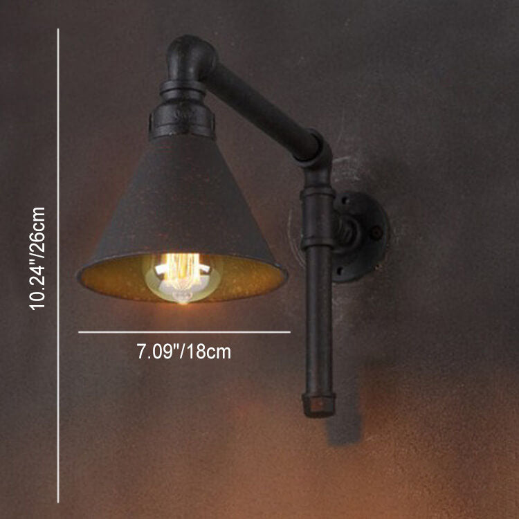 Plumbing Cone Iron Wall Lamp