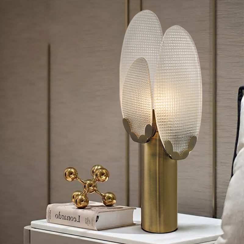 Transparent Oval Glass Sheet Table Lamp