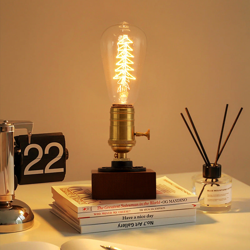 Square Elliptical Aluminium Copper Table Lamp