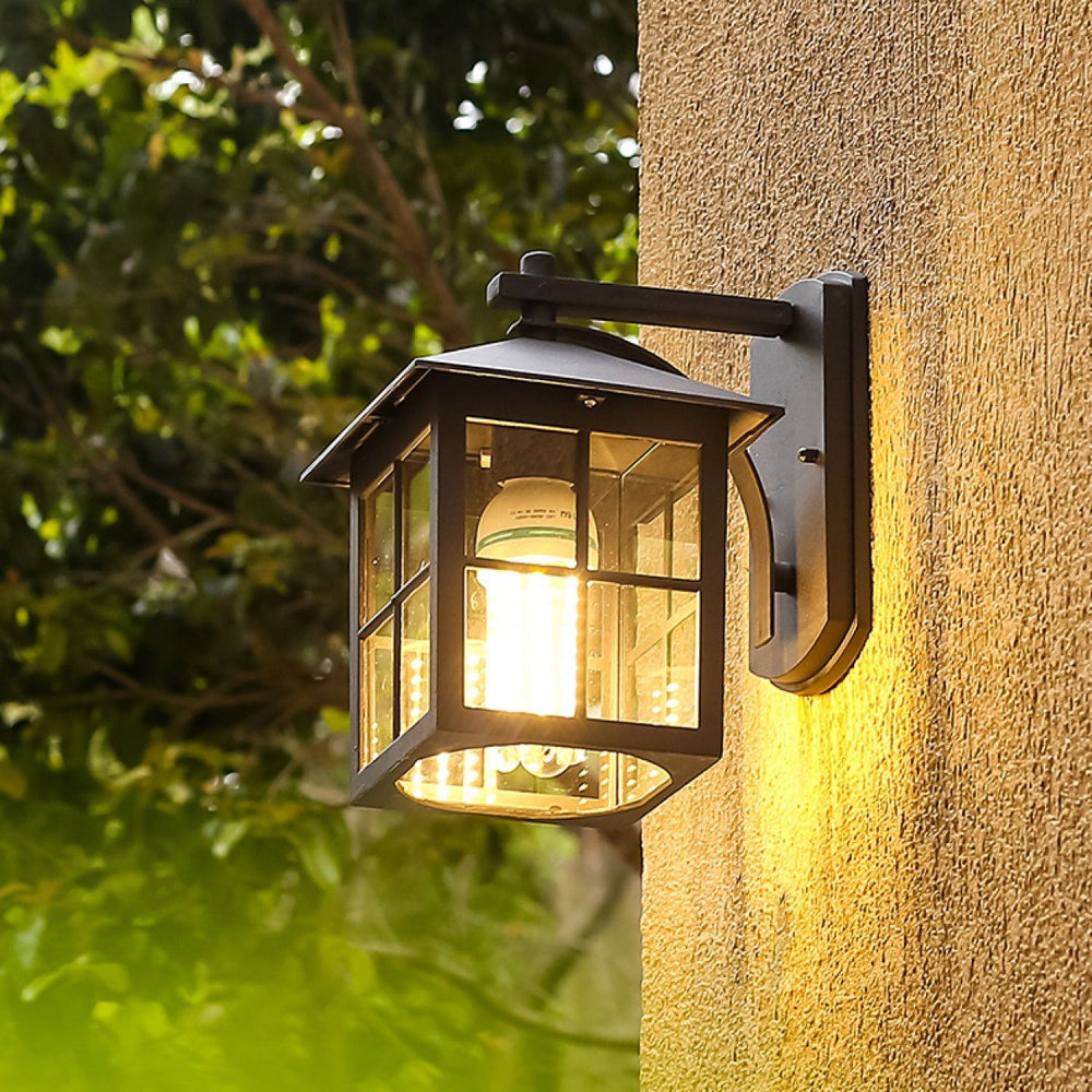 Aluminum Square Glass Patio Outdoor Light