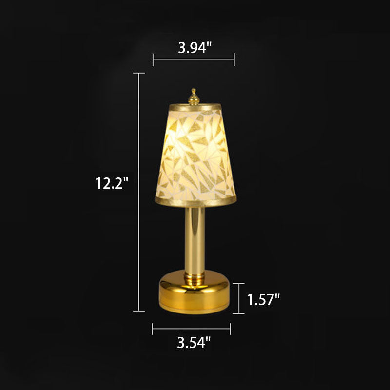 Floral Fabric Tapered Metal Table Lamp