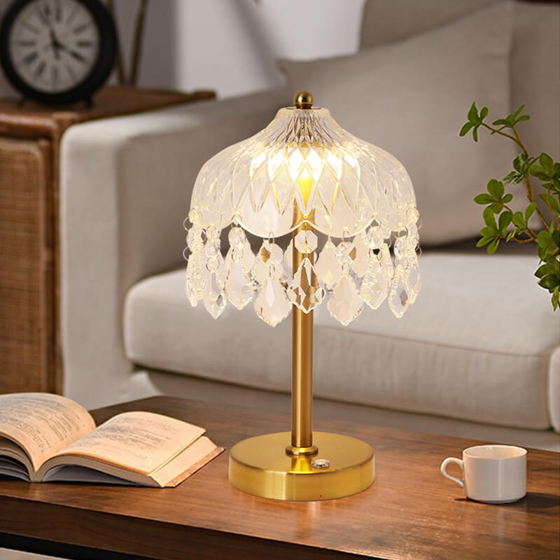 Crystal Glass Umbrella Table Lamp