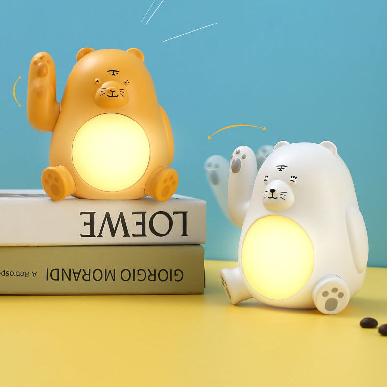 Cartoon Handle Tiger Night Table Lamp