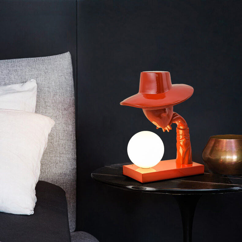 Abstract Hat-Wearing Human Figure Table Lamp