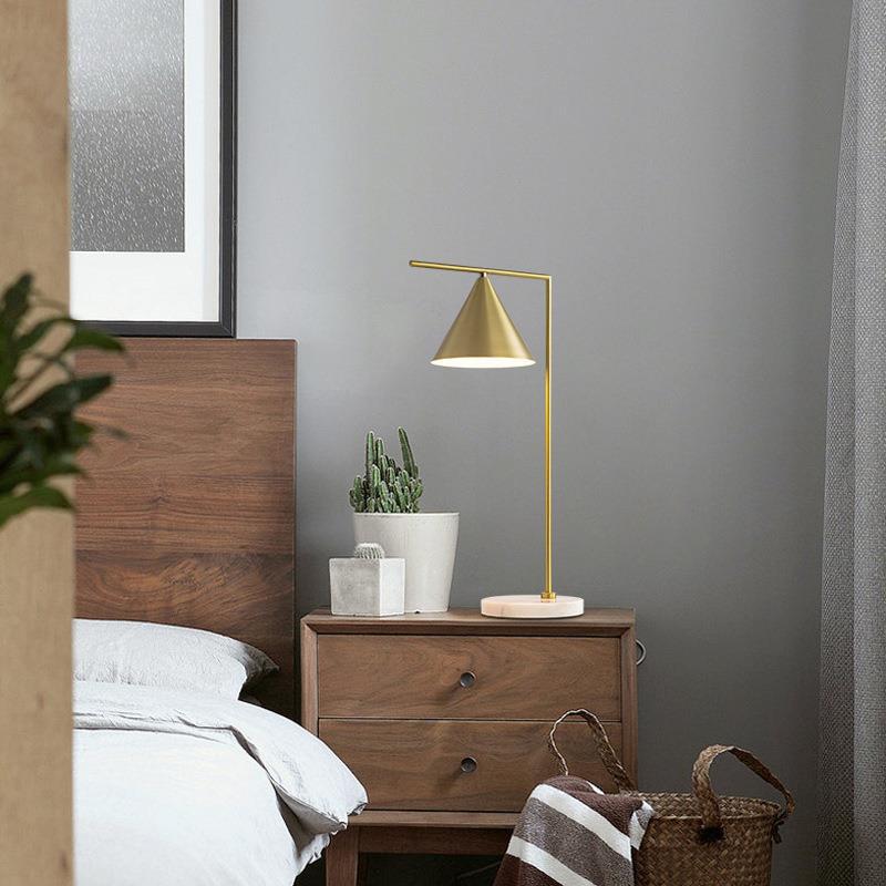 Long Cone Hardware Bedroom Table Lamp