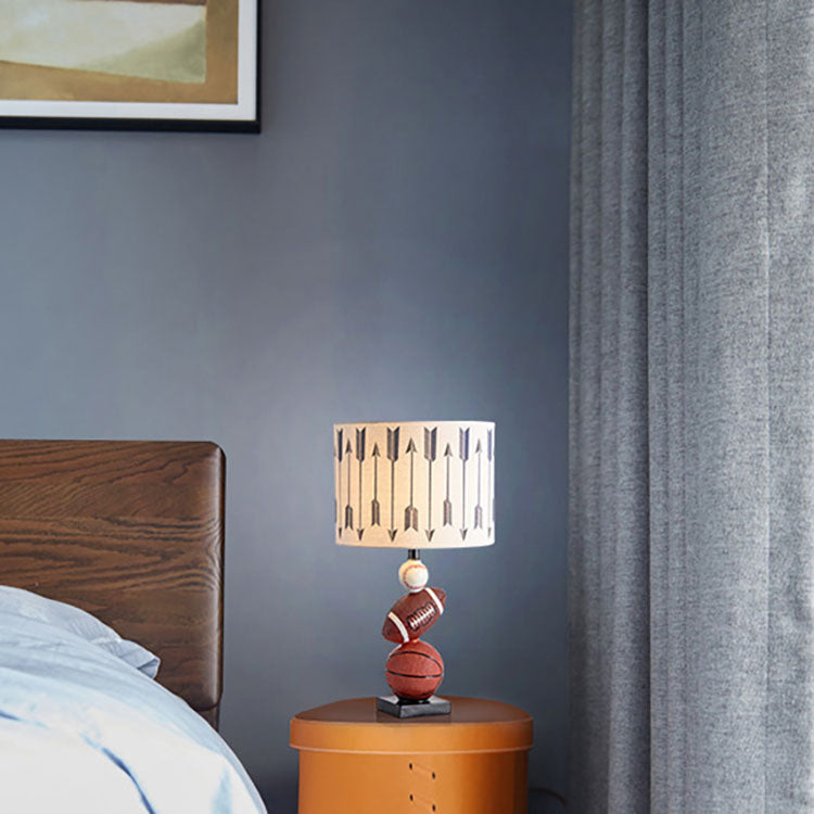 Cylinder Basketball Rugby Tennis Table Lamp