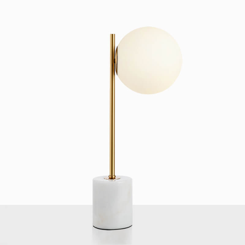 Frosted Glass Ball Marble Table Lamp