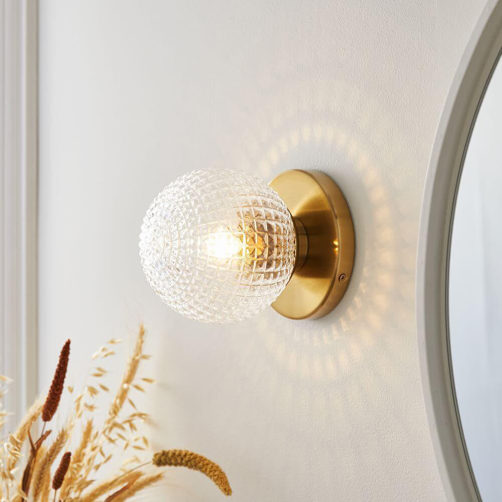 Plaid Spherical Design Wall Lamp