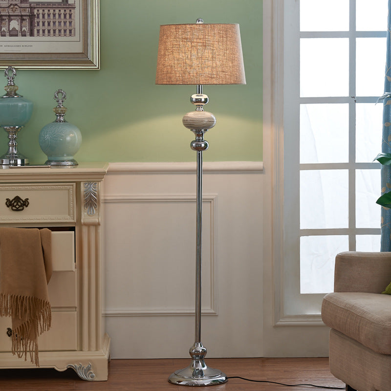 Solid Color Ceramic Fabric Floor Lamp