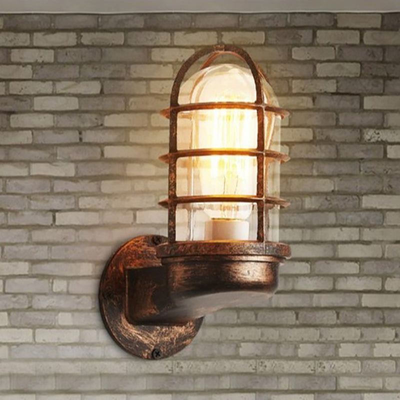 Aluminum Round Cage Entryway Wall Lamp