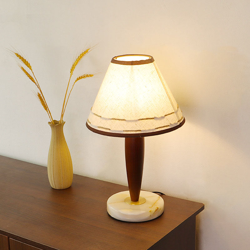 Tapered Marble Solid Wood Table Lamp