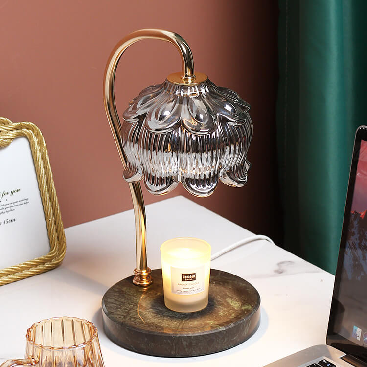 Bell Orchid Design Wood Table Lamp