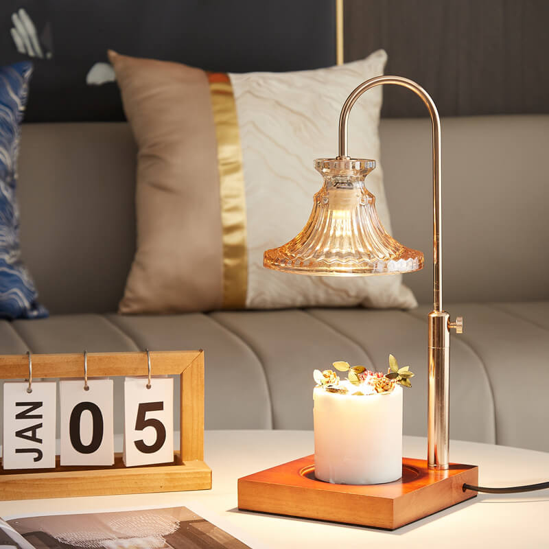 Iron Glass Flower Shape Table Lamp