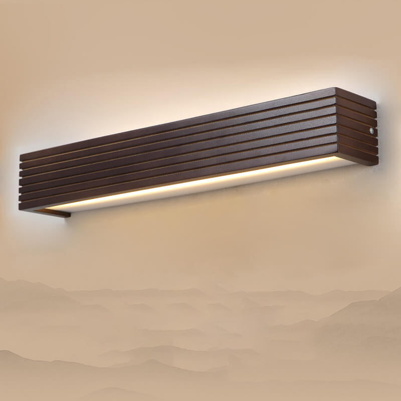 Walnut Square Bar Vanity Wall Lamp