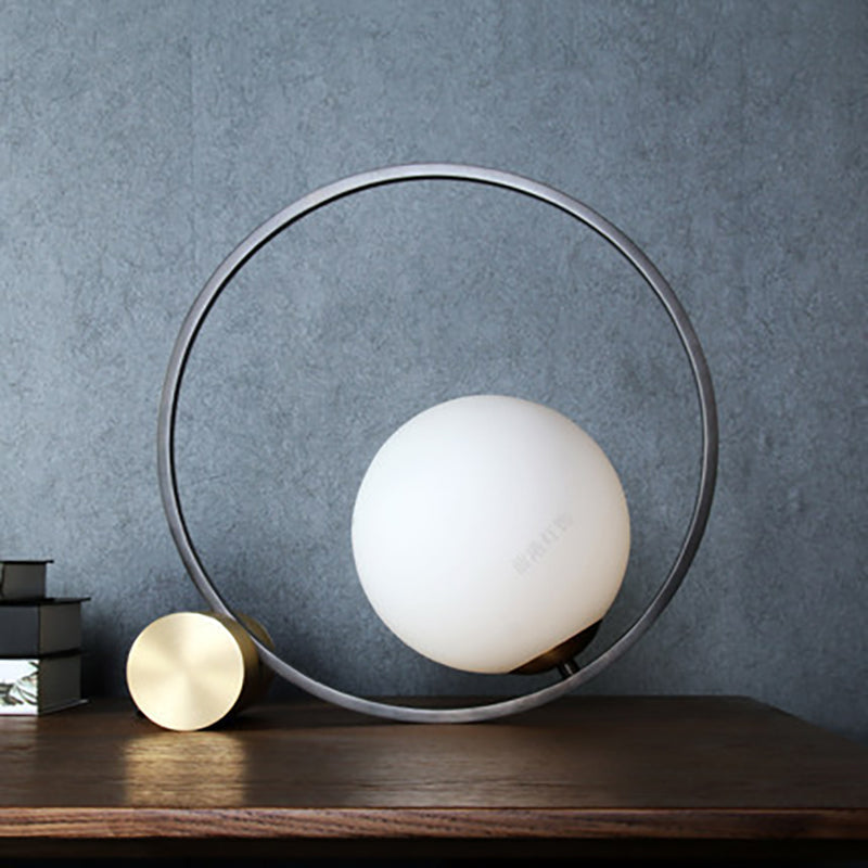 Circle Orb Copper Glass Table Lamp