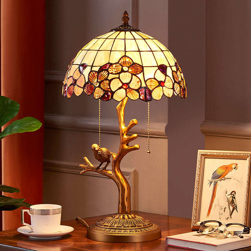 Full Copper Bird Decoration 2-Light Table Lamp