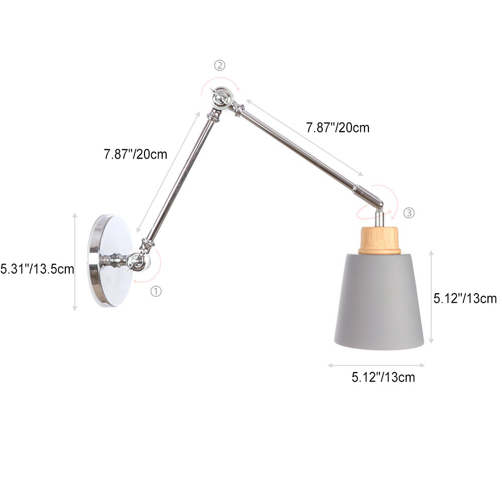Retractable Cylinder Iron Zinc Wall Lamp