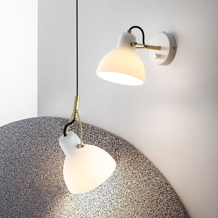 Iron Glass Dome Hemispheroid Wall Lamp