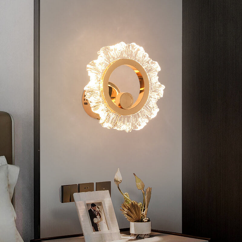 Acrylic Sunflower Shape Iron Wall Lamp