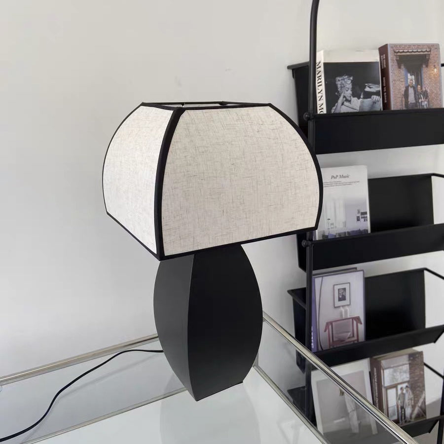 Quadrilateral Metal Fabric Bedroom Table Lamp