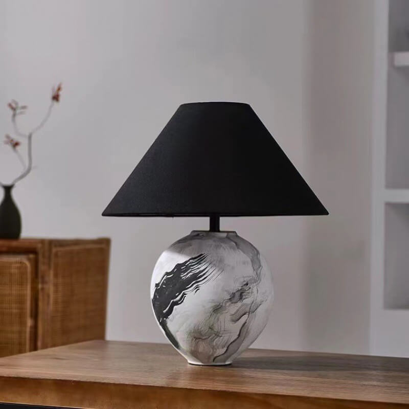Ink Painting Decorative Ceramic Table Lamp