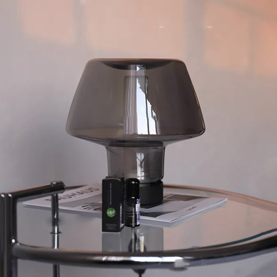 Round Glass Metal Bedroom Table Lamp