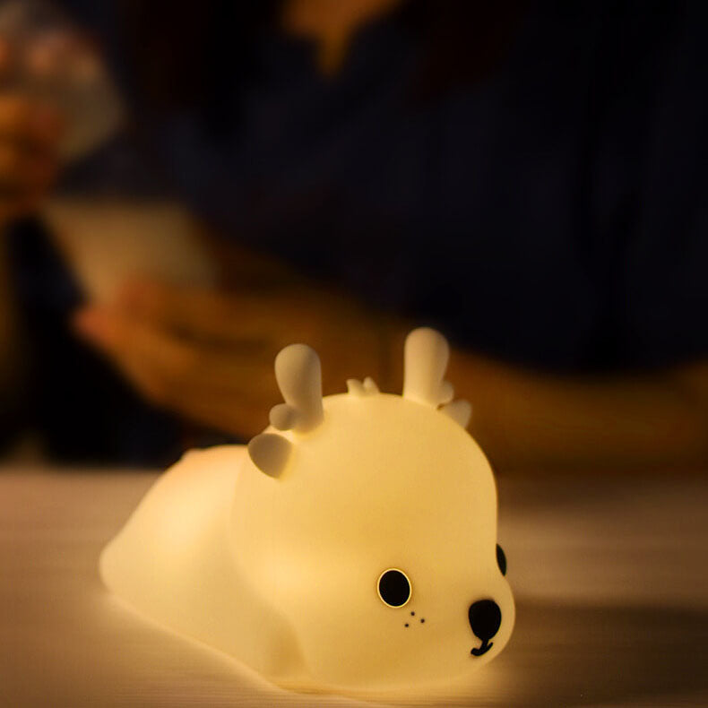 Deer-shaped Silicone Charging Night Table Lamp