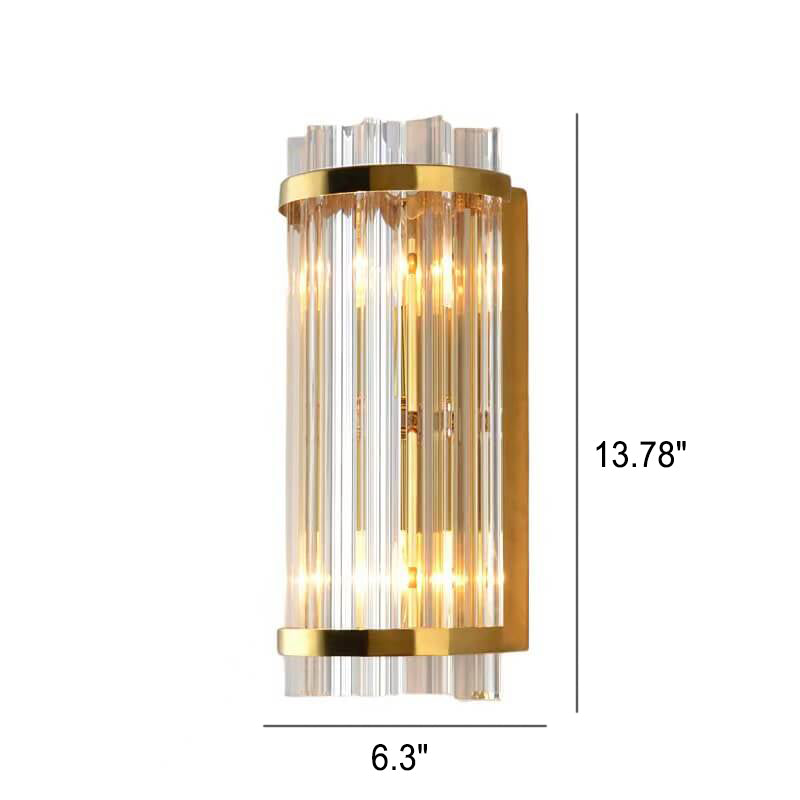 Crystal Plated Column 2-Light Wall Lamp