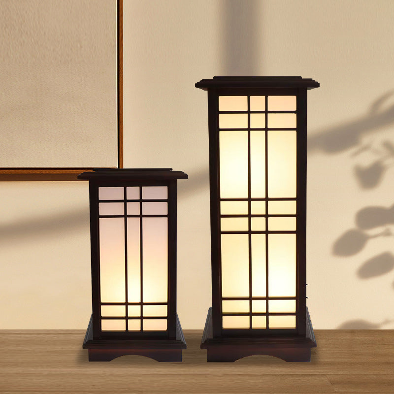 Traditional Chinese Rectangular Parchment Floor Lamp