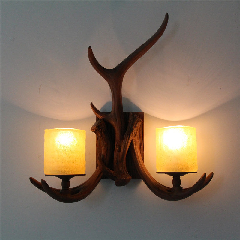 Resin Iron Antler 1/2 Wall Lamp