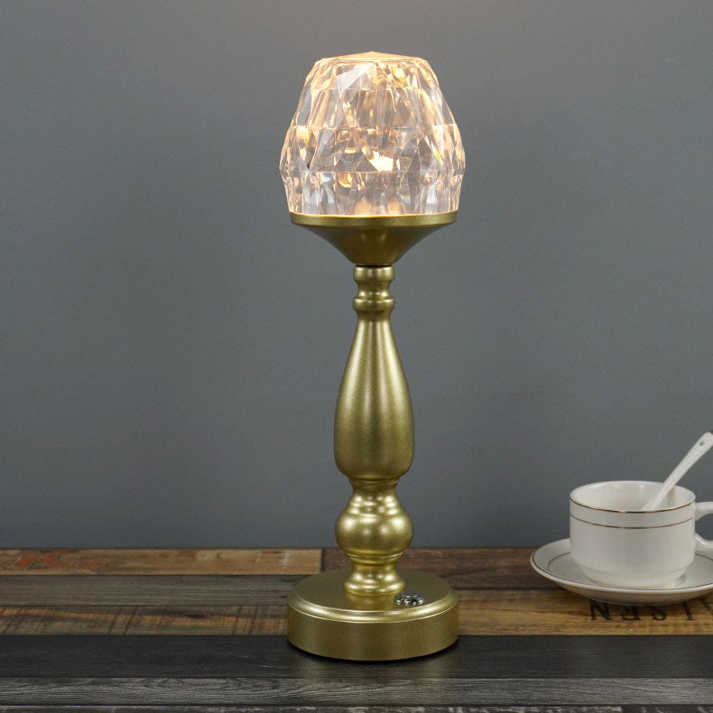 Gem Column Plastic Metal Table Lamp