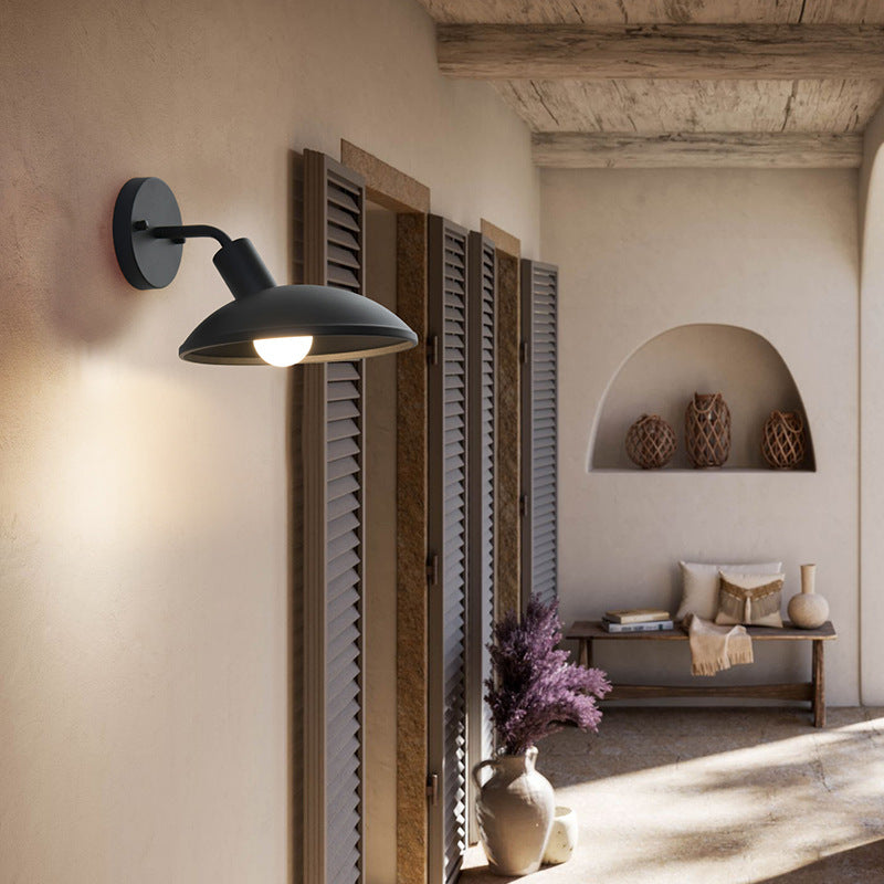 Round Iron Patio Outdoor Light
