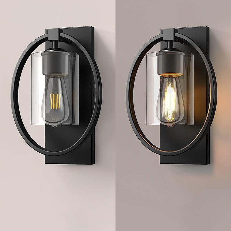 Iron Circle Ring Glass Wall Lamp