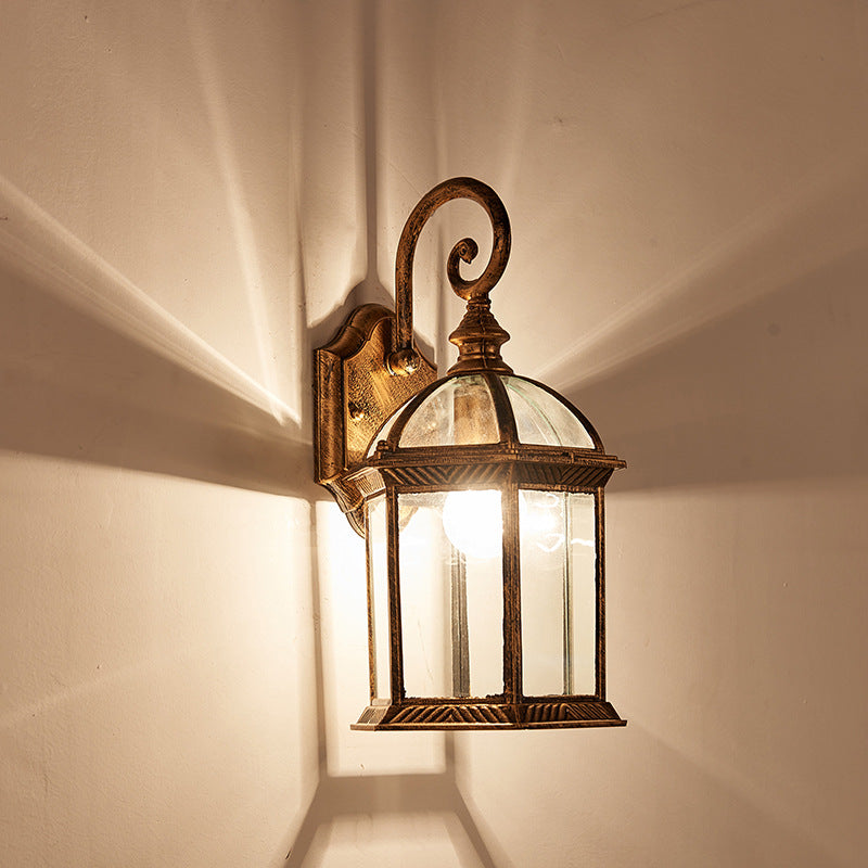 Hexagonal Castle Aluminum Glass Outdoor Light