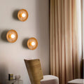Round Disc Solid Wood Wall Lamp