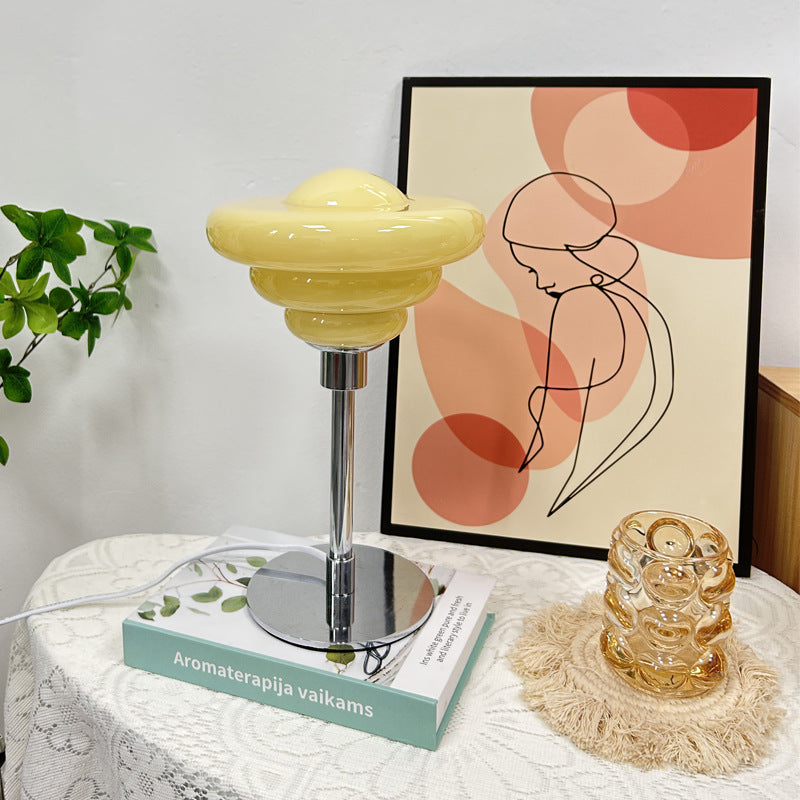 Metal Glass Ripple Gyro Table Lamp