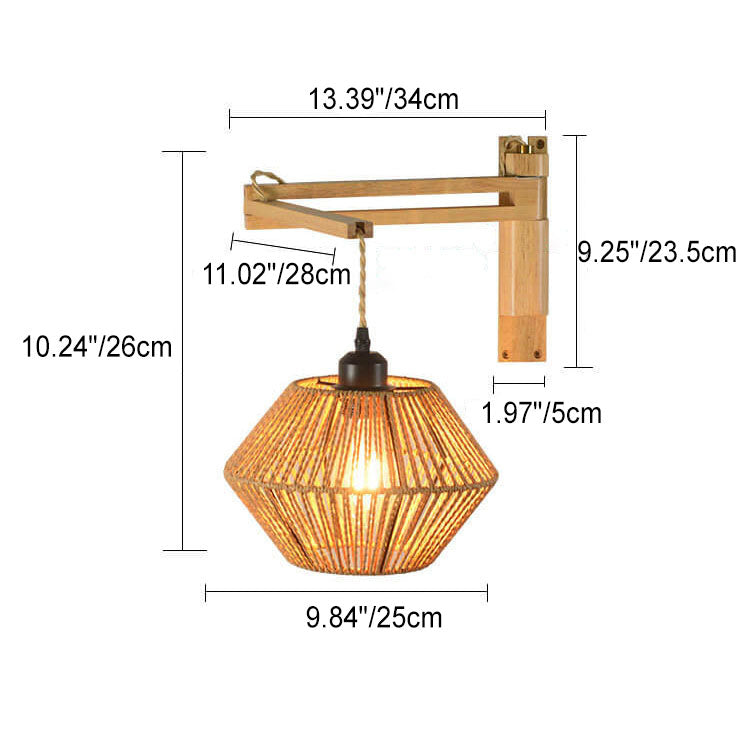 Rope Weaving Lantern Cage Wall Lamp