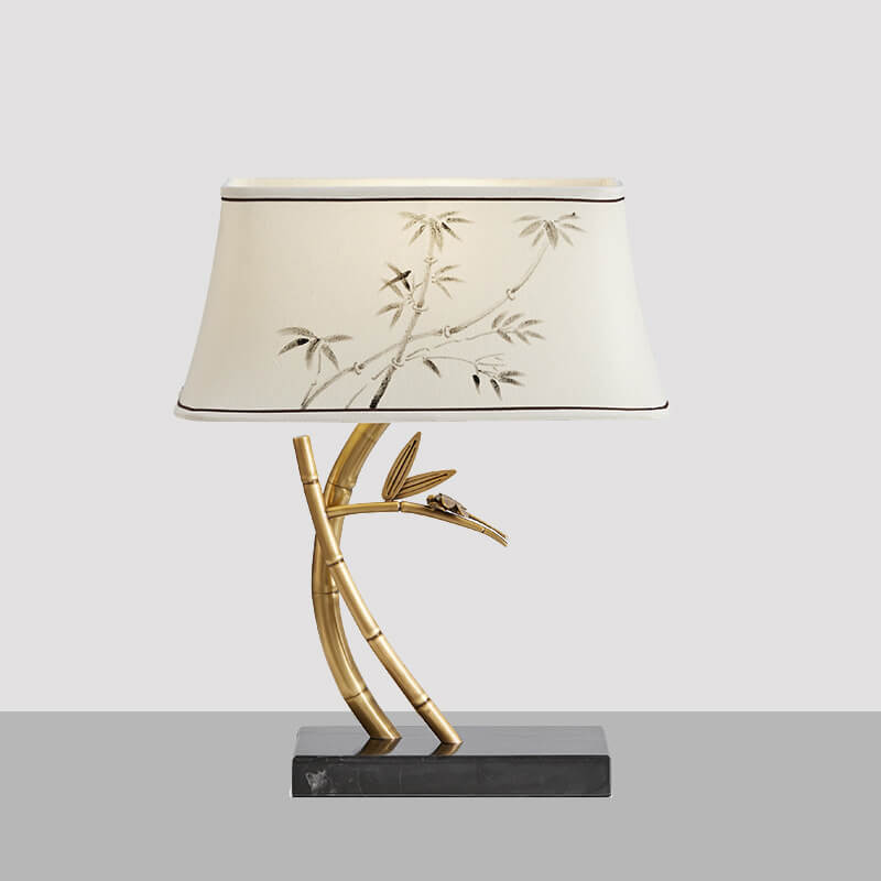 Fabric Bamboo Leaf Decoration Table Lamp