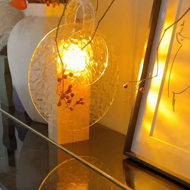 Romantic Solid Wood Rotating Table Lamp