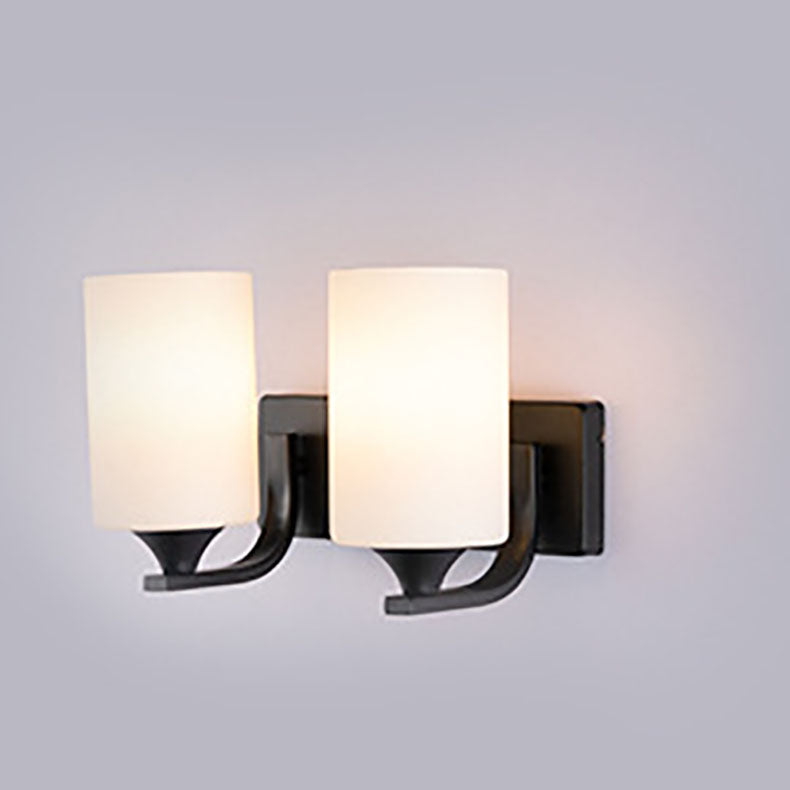 Cylinder Iron Glass 1/2 Wall Lamp