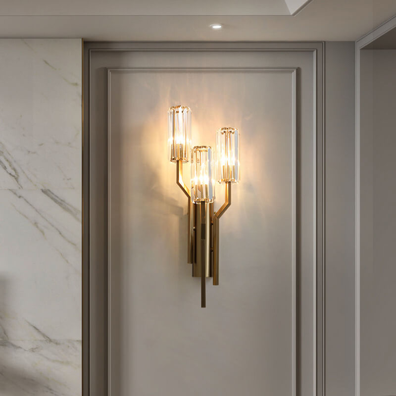Cylinder Hardware Crystal Living 3-Light Wall Lamp
