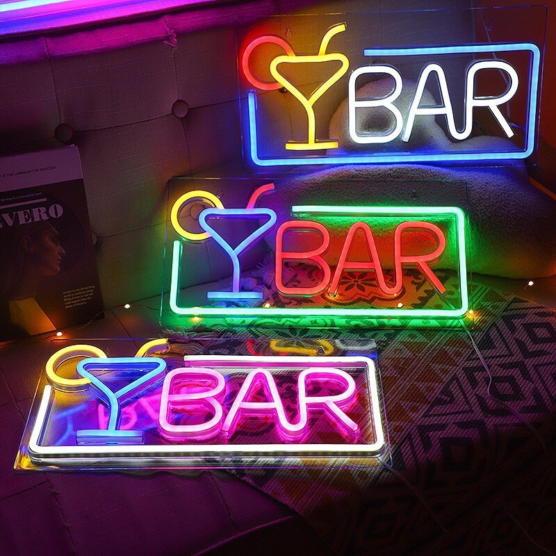 Letters Colorful Transparent Back Table Lamp