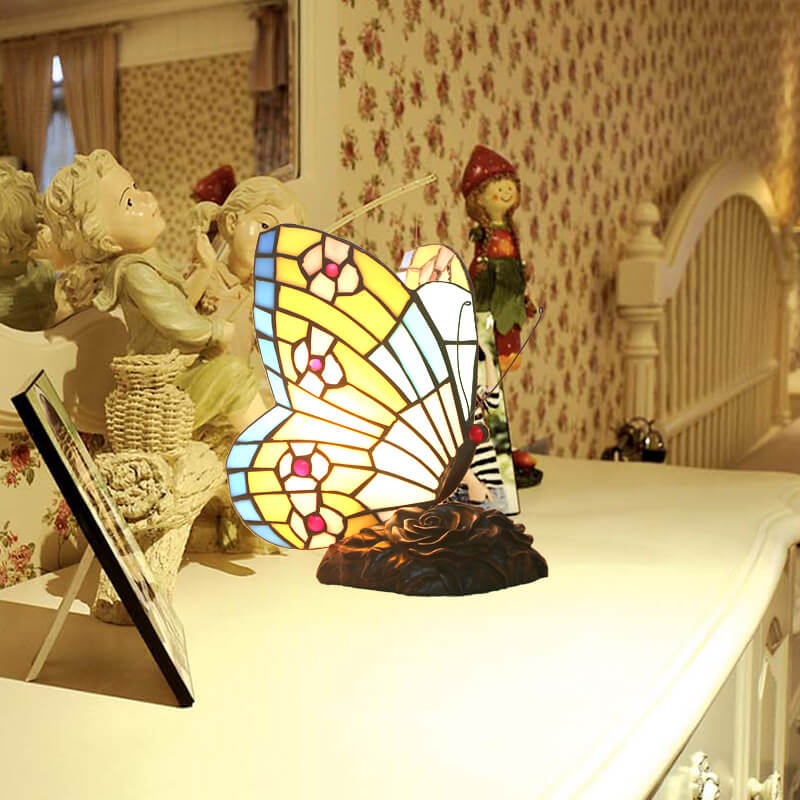 Butterfly Shape Stained Glass Table Lamp