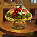 Flower Stained Glass Copper 2-Light Table Lamp