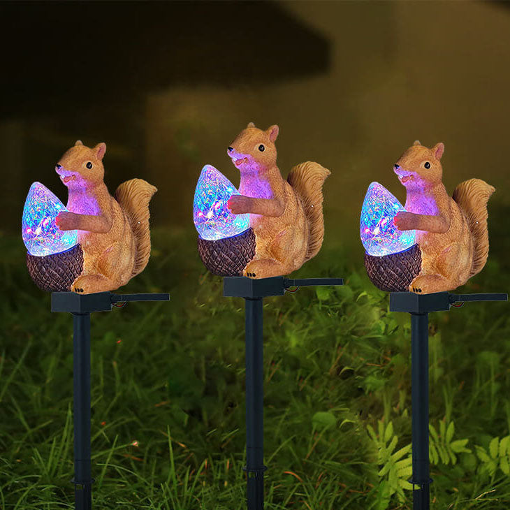 Resin Squirrel Solar Waterproof Outdoor Light