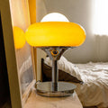 Silver Finish Frame Custard Table Lamp