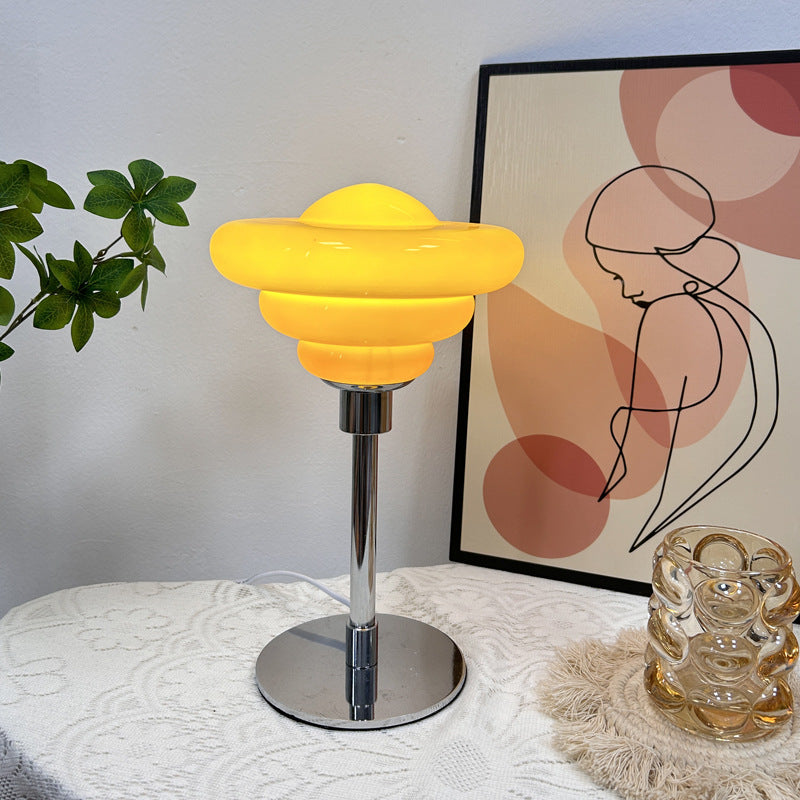 Metal Glass Ripple Gyro Table Lamp