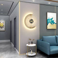 Gold Finish Frame Clock Wall Lamp