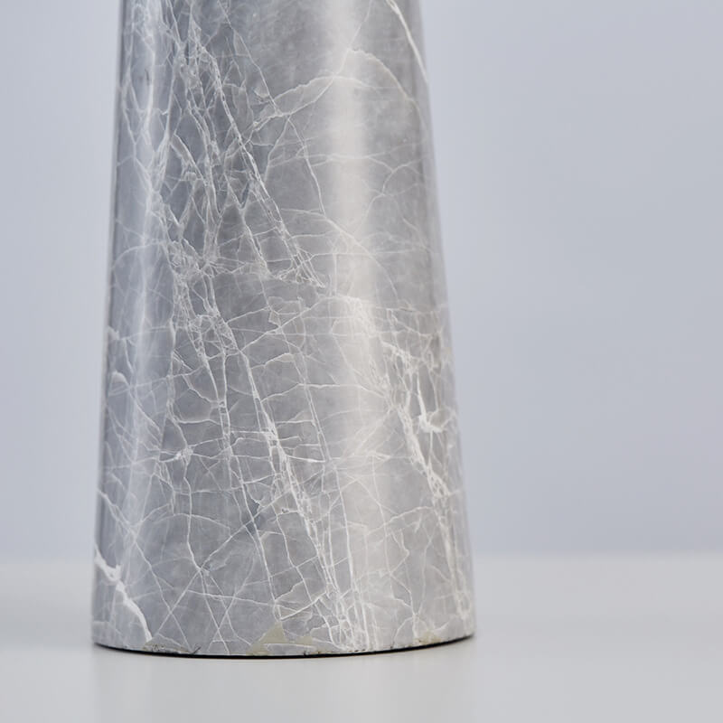 Fabric Lampshade Gray Marble Table Lamp
